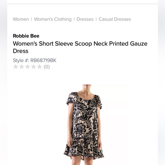 Robbie Bee Black and Cream Floral Dress medium - Picture 1 of 4